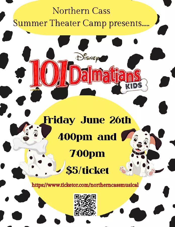 Get Information and buy tickets to 101 Dalmatians Musical Northern Cass School Summer Theater on Northern Cass Public School