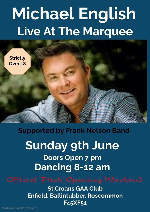 Get Information and buy tickets to MICHAEL ENGLISH LIVE AT THE MARQUEE Supported by Frank Nelson Band on onlinetickets ie