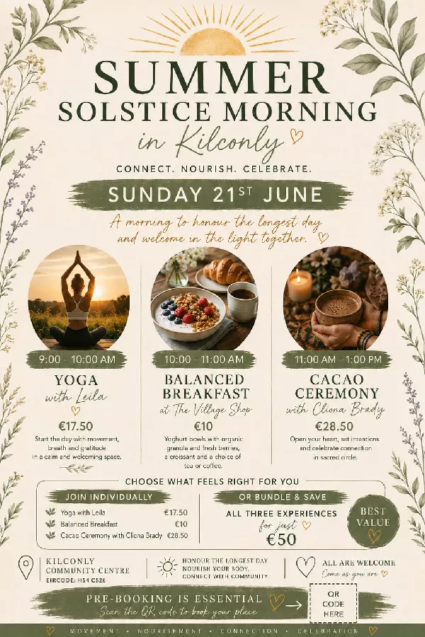 Get Information and buy tickets to SUMMER SOLSTICE MORNING  on onlinetickets ie