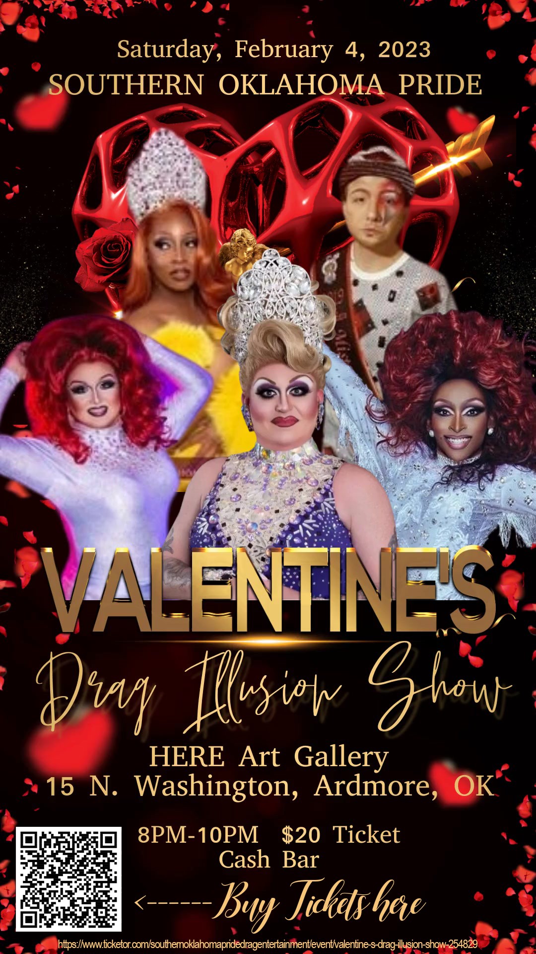 Valentine's Drag Illusion Show with Shantel Mandalay & Company; hosted by Southern Oklahoma Pride on Feb 04, 20:00@HERE Art Gallery - Buy tickets and Get information on Southern Oklahoma Pride Event, 