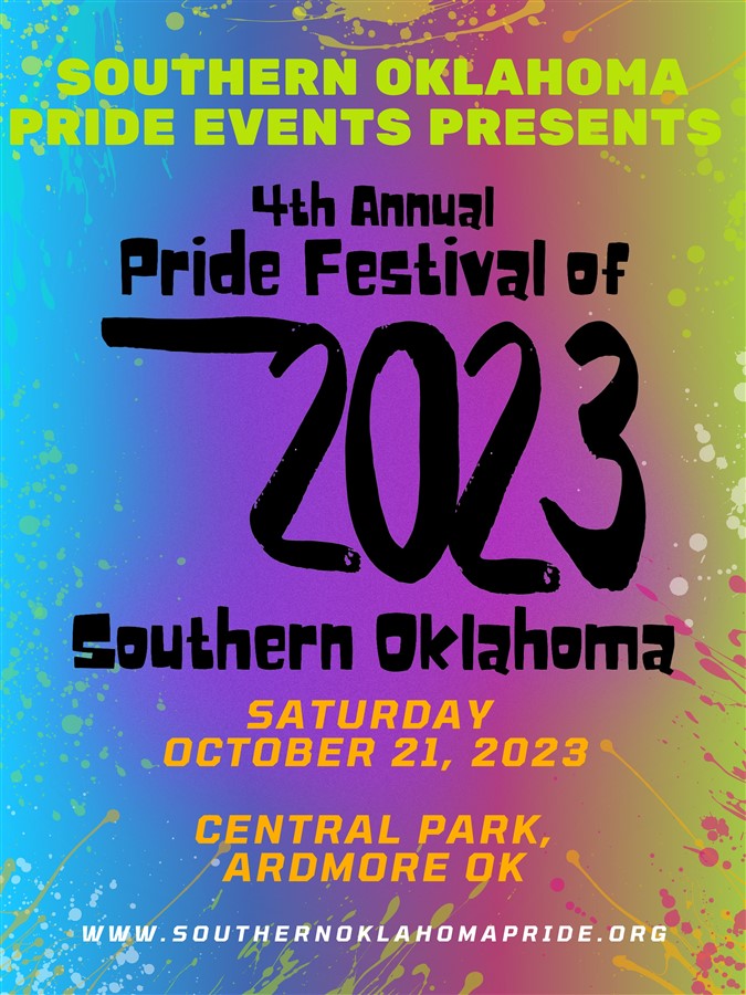 Get Information and buy tickets to 4th Annual Pride Festival of Southern Oklahoma Central Park, Ardmore OK on Southern Oklahoma Pride Event,
