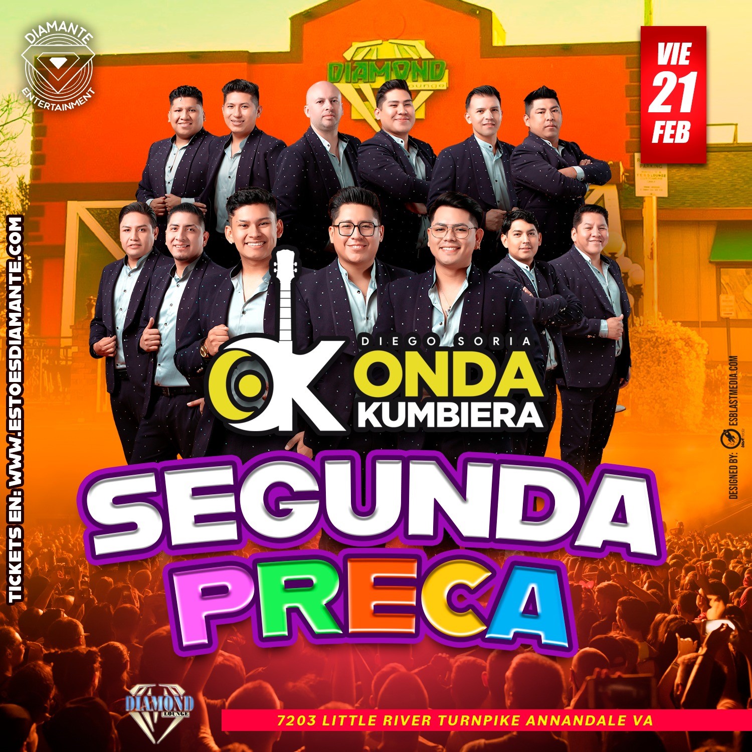 Get information, pick a seat & buy tickets to SEGUNDA PRECA CON ONDA KUMBIERA  on Feb 21, 21:00 @DIAMOND LOUNGE | Diamante Entertainment