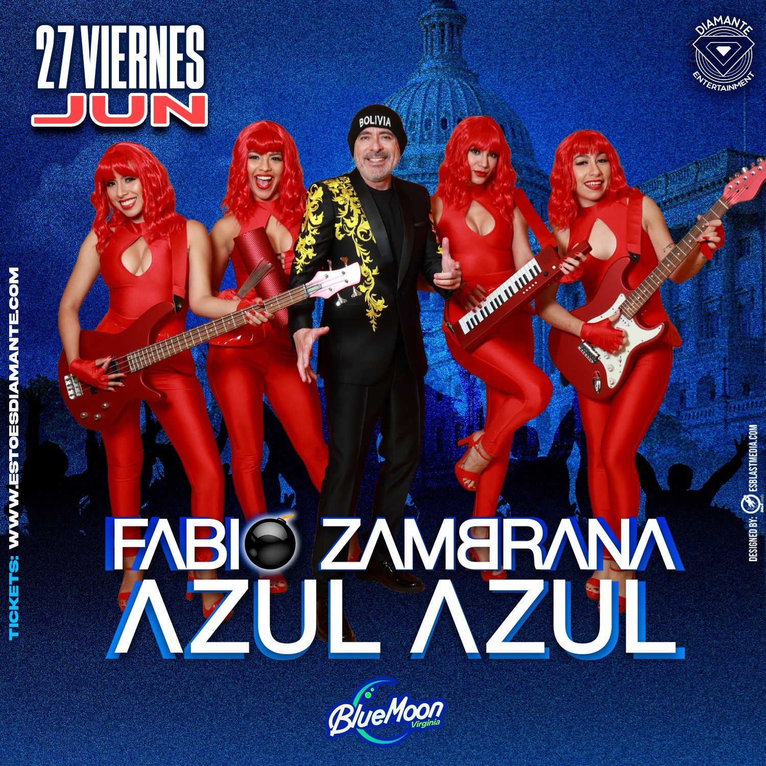 Get information & buy tickets to FABIO ZAMBRANA AZUL AZUL EN CONCIERTO VIRGINIA on Jun 27, 21:00 @BLUE MOON VIRGINIA | Diamante Entertainment