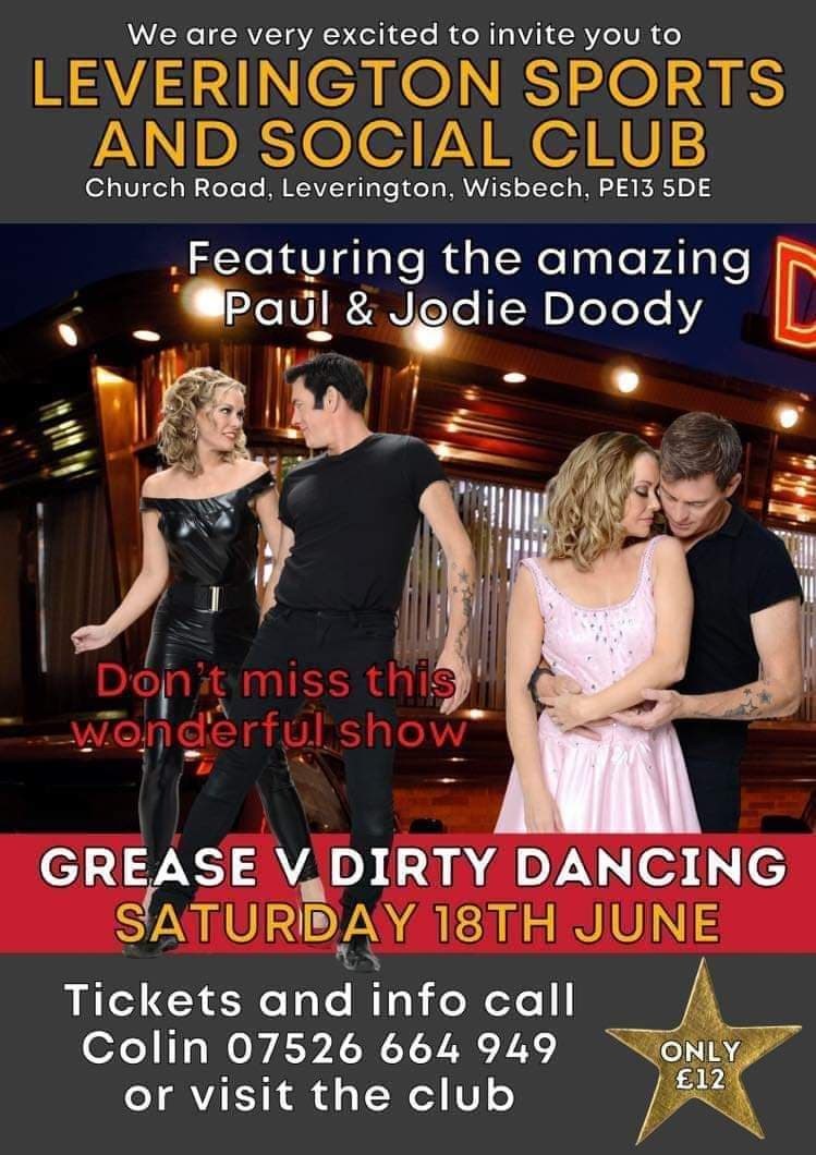 Grease and Dirty Dancing Show  on Jun 18, 19:00@Leverington Sports and Social Club - Buy tickets and Get information on whittlesey music nights 