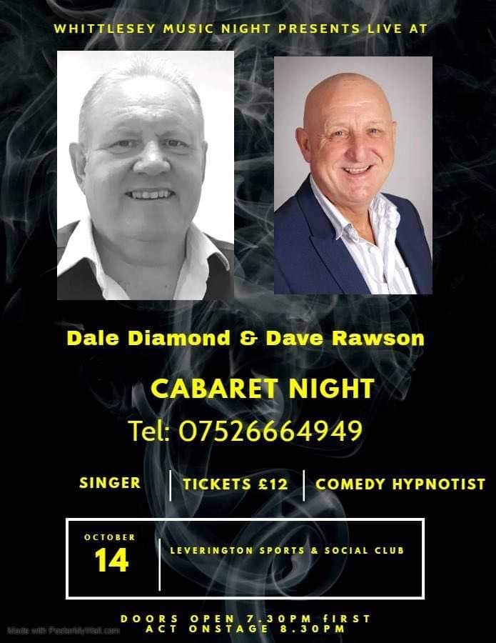 Cabaret Night  on oct. 14, 19:30@Childers Sports and Social Club - Achetez des billets et obtenez des informations surwhittlesey music nights 