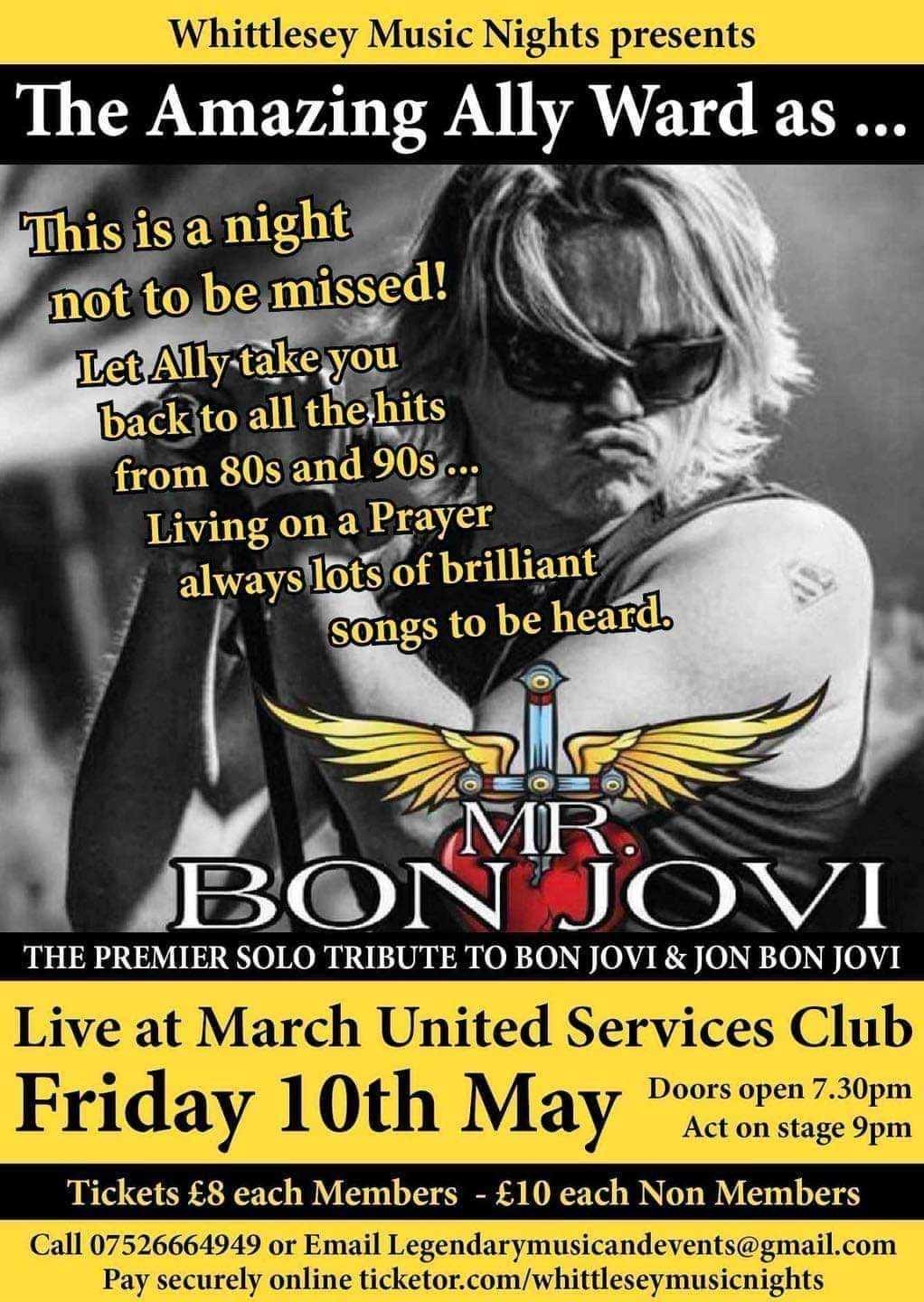Online Offer Only  on mai 10, 19:30@March United Services Club - Achetez des billets et obtenez des informations surwhittlesey music nights 