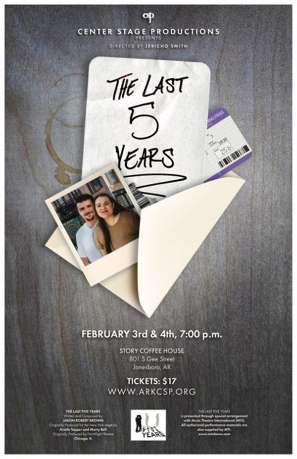 The Last 5 Years March 4 2023- 7:00 PM on Mar 04, 19:00@Story Coffee House - Buy tickets and Get information on Center Stage Productions 