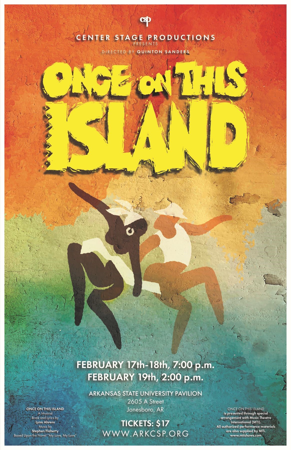 Once On This Island  on Feb 18, 19:00@ASU pavilion - Buy tickets and Get information on Center Stage Productions 