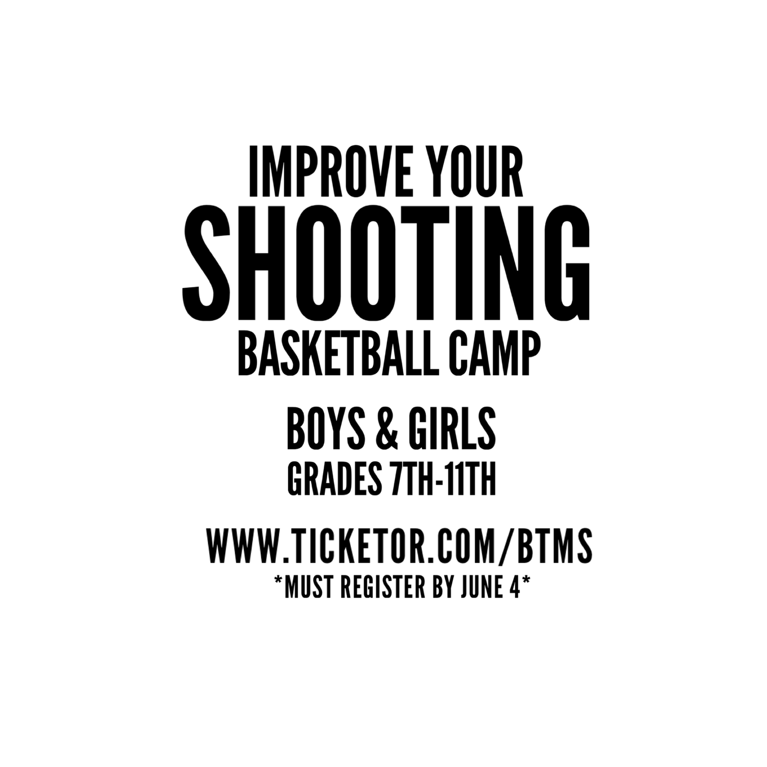 Improve Your Shooting Basketball Camp Boys & Girls Grades 7th-11th on Jun 05, 19:00@Moraine Valley - Buy tickets and Get information on BTMS LLC 