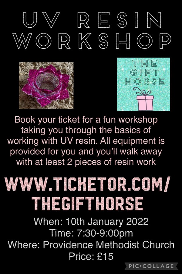 Get Information and buy tickets to UV resin workshop  on The Gift Horse