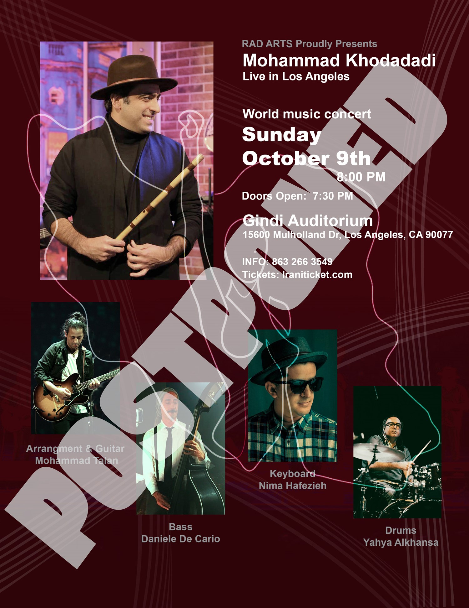MOHAMMAD KHODADADI LIVE IN LOS ANGELES image