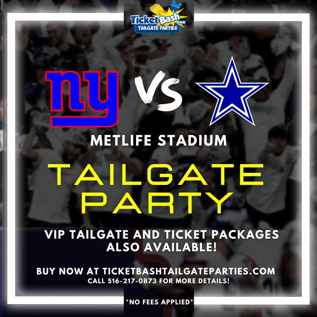 Giants vs Cowboys Tailgate Bus and Party  on Sep 10, 20:20@MetLife Stadium - Buy tickets and Get information on Ticketbash Tailgate Parties ticketbashtailgateparties.com