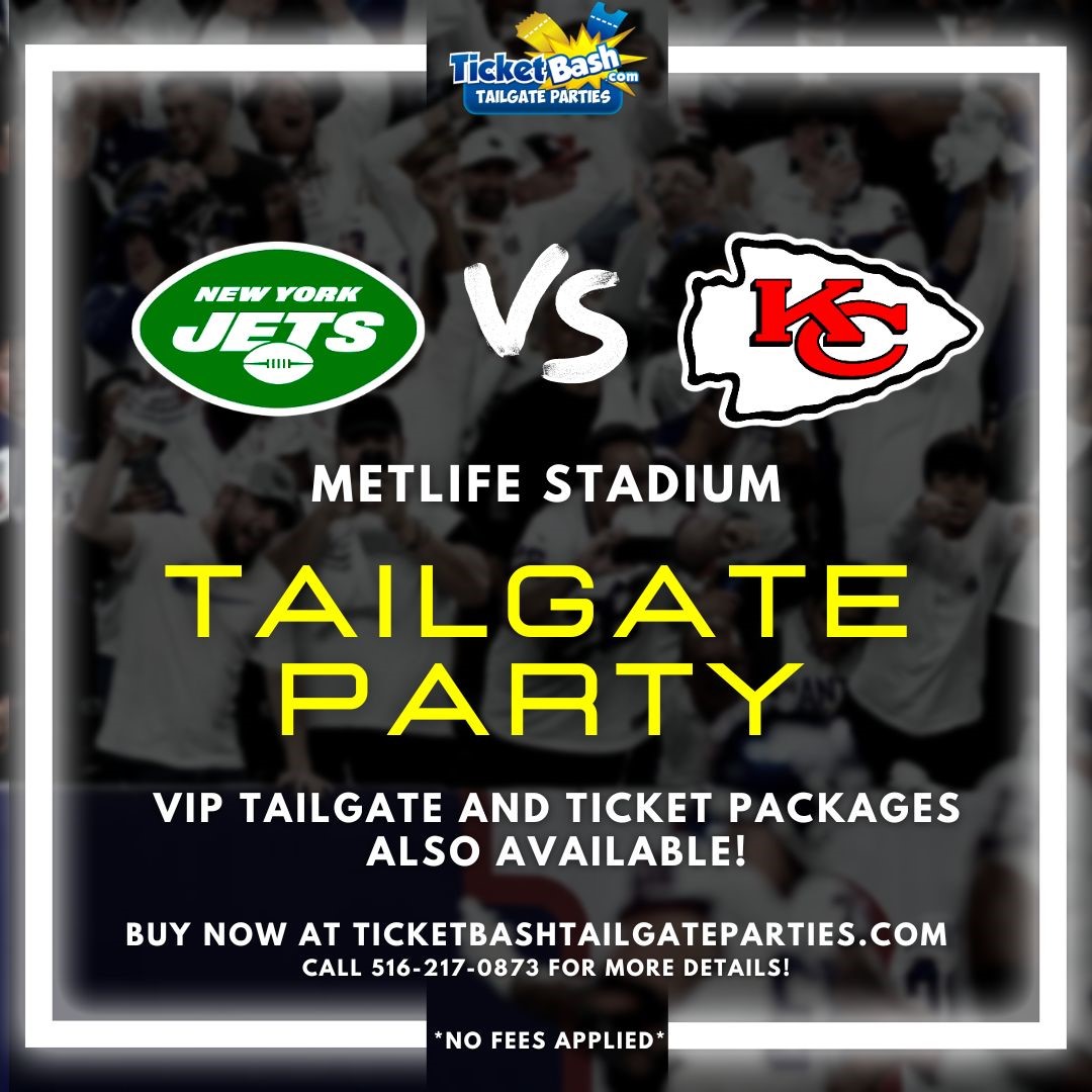 Jets vs Chiefs Tailgate Bus and Party  on Oct 01, 20:20@MetLife Stadium - Buy tickets and Get information on Ticketbash Tailgate Parties ticketbashtailgateparties.com