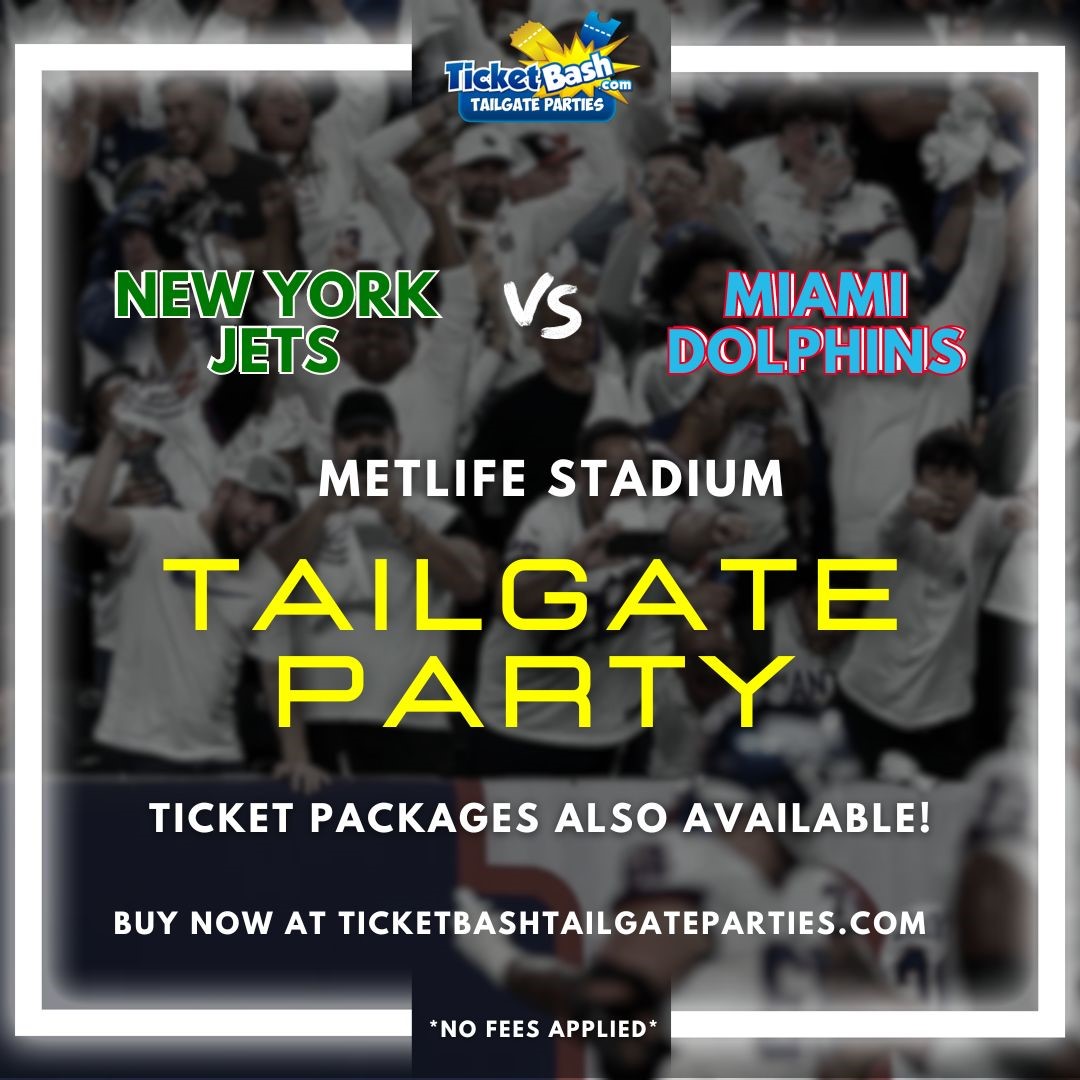 Jets vs Dolphins Tailgate Bus and Party  on Nov 24, 15:00@MetLife Stadium - Buy tickets and Get information on Ticketbash Tailgate Parties ticketbashtailgateparties.com