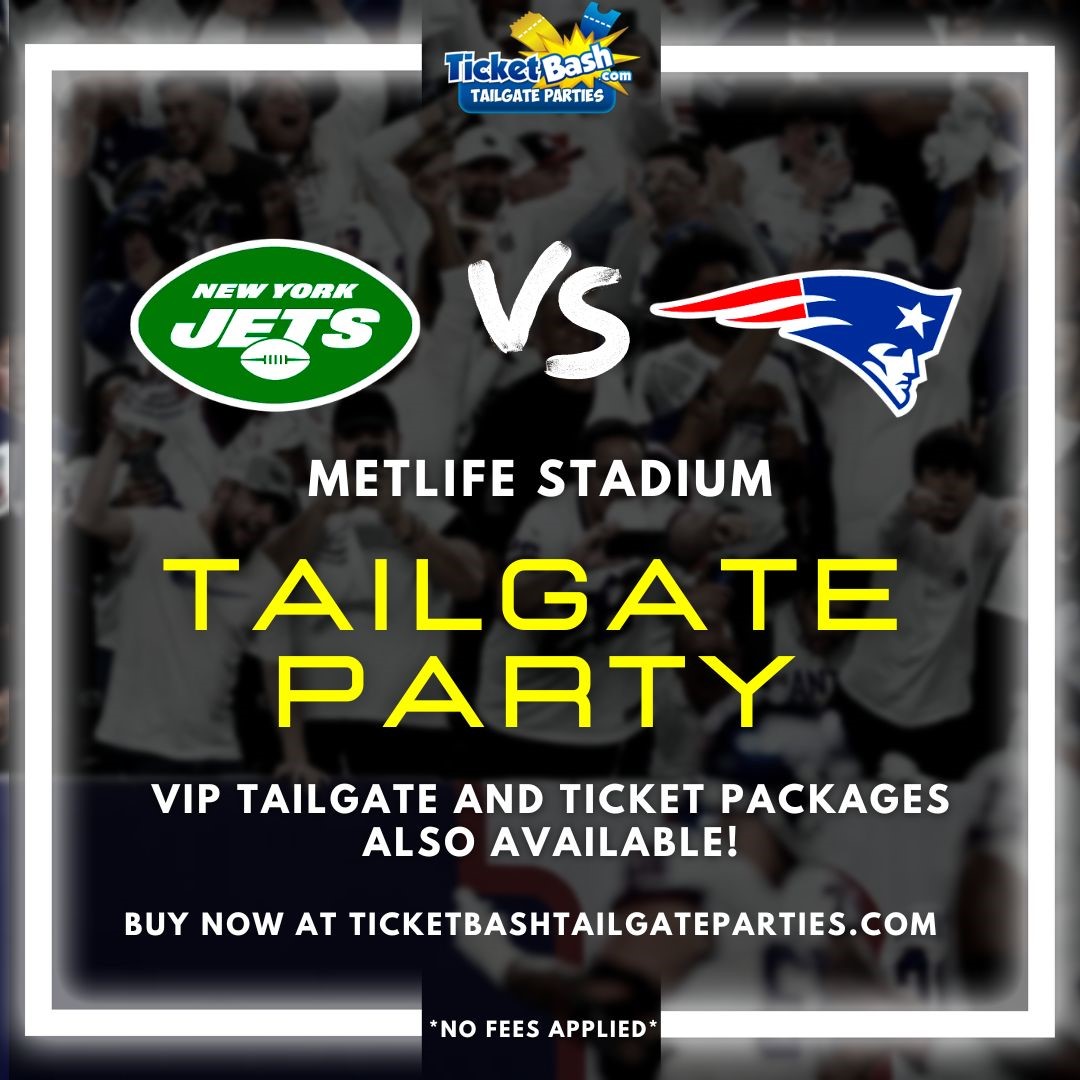 Jets vs Patriots Tailgate Bus and Party  on Sep 24, 13:00@MetLife Stadium - Buy tickets and Get information on Ticketbash Tailgate Parties ticketbashtailgateparties.com