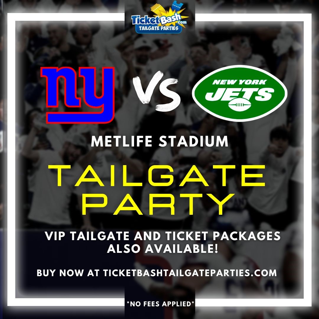 Giants vs Jets Tailgate Bus and Party  on Oct 29, 13:00@MetLife Stadium - Buy tickets and Get information on Ticketbash Tailgate Parties ticketbashtailgateparties.com