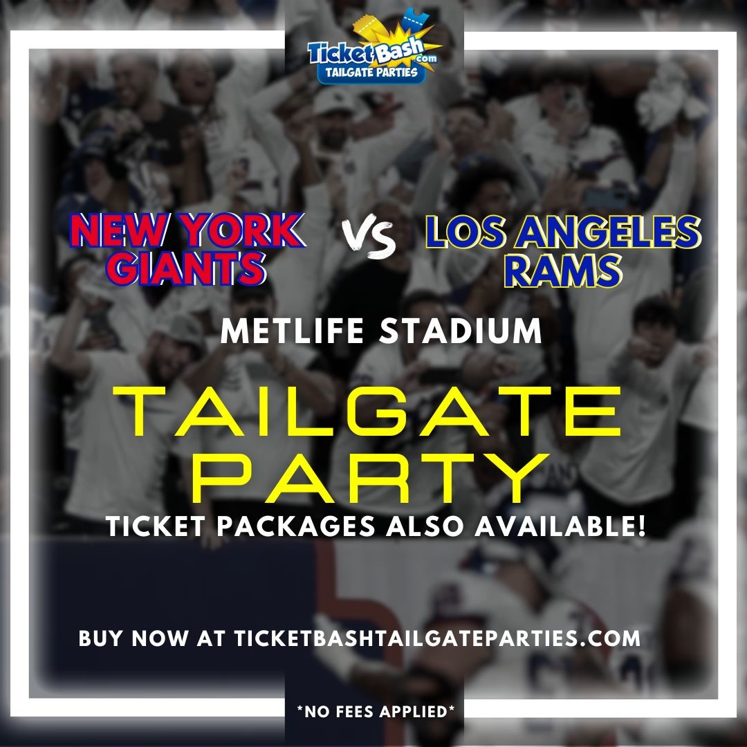 Giants vs Rams Tailgate Bus and Party  on Dec 31, 13:00@MetLife Stadium - Buy tickets and Get information on Ticketbash Tailgate Parties ticketbashtailgateparties.com
