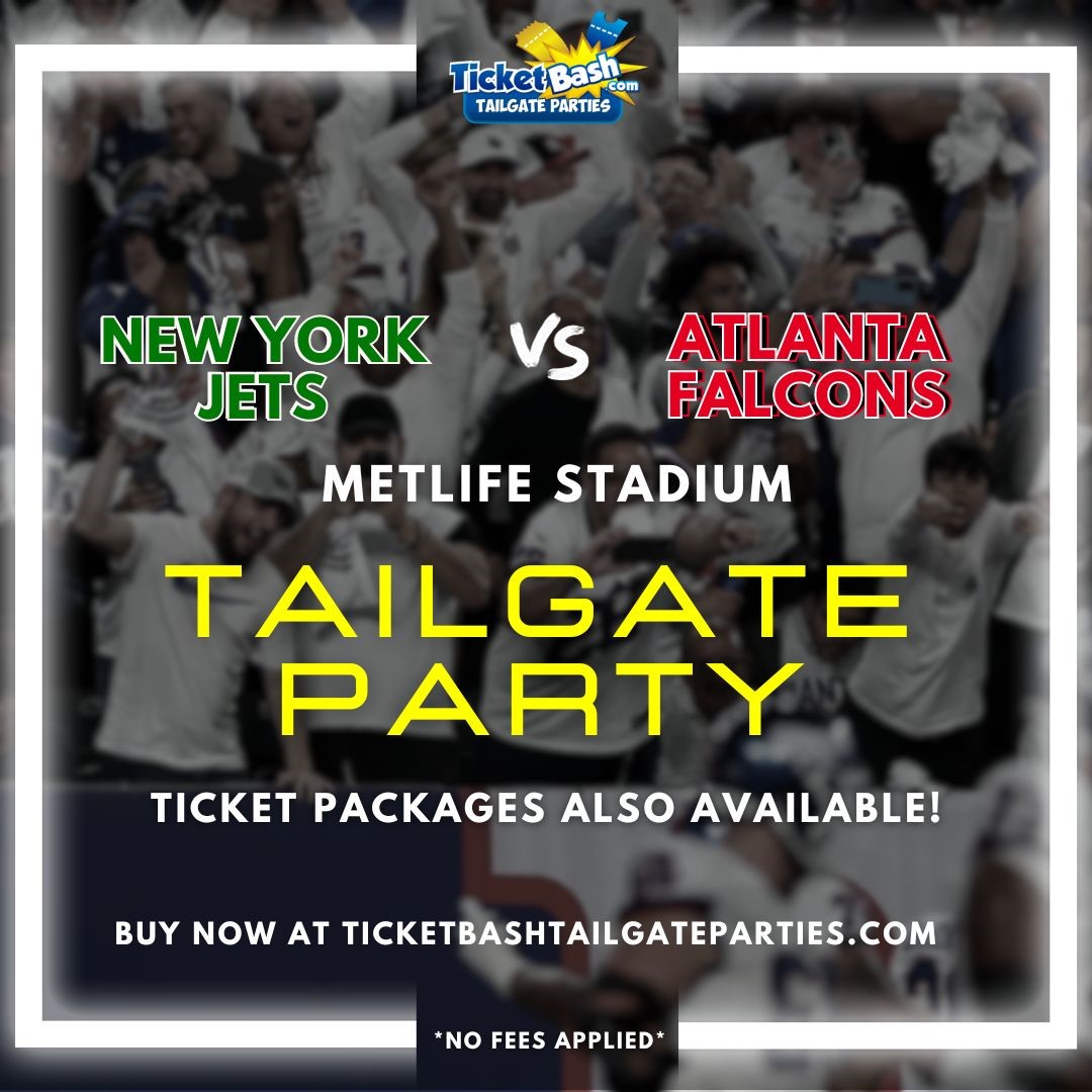 Jets vs Falcons Tailgate Bus and Party  on Dec 03, 13:00@MetLife Stadium - Buy tickets and Get information on Ticketbash Tailgate Parties ticketbashtailgateparties.com