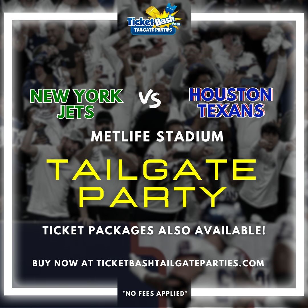 Jets vs Texans Tailgate Bus and Party  on Dec 10, 13:00@MetLife Stadium - Buy tickets and Get information on Ticketbash Tailgate Parties ticketbashtailgateparties.com