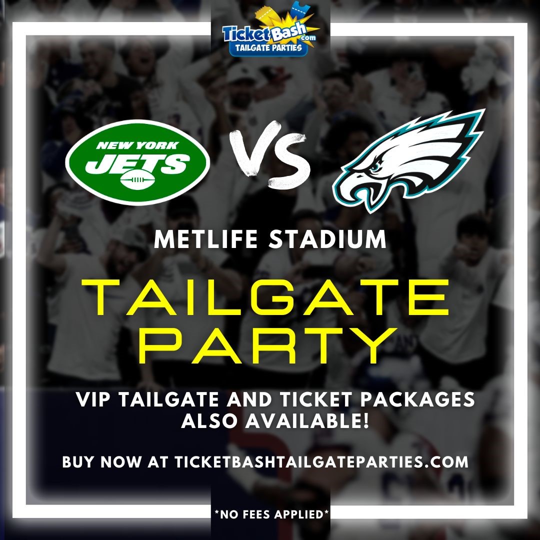 Jets vs Eagles Tailgate Bus and Party  on Oct 15, 20:20@MetLife Stadium - Buy tickets and Get information on Ticketbash Tailgate Parties ticketbashtailgateparties.com