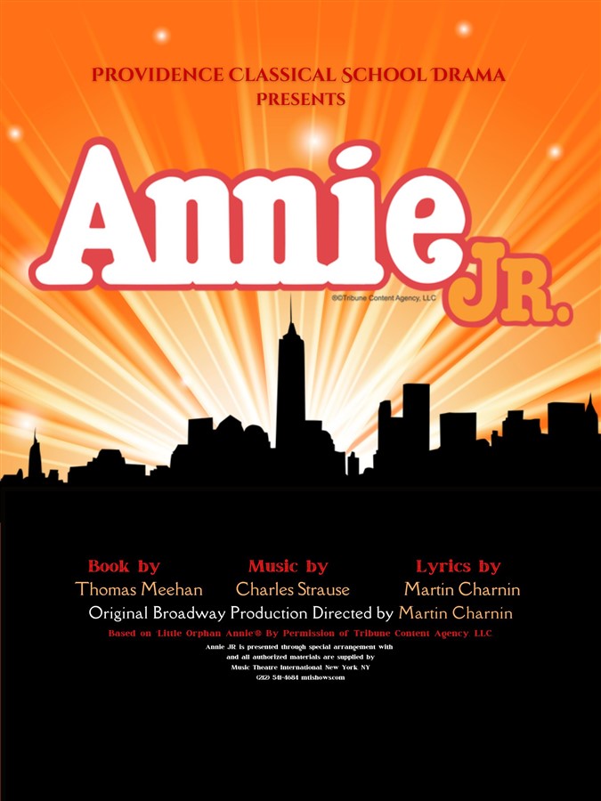Get Information and buy tickets to Annie Jr.  on Providence Classical School Drama