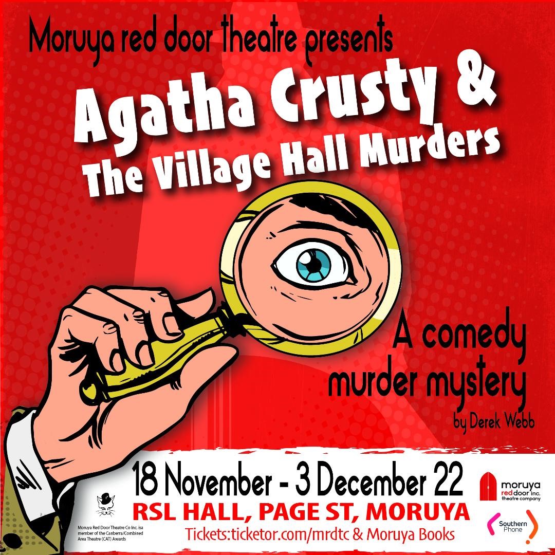 Agatha Crusty & The Village Hall Murders Table Seating, BYO on dic. 05, 00:00@Moruya RSL - Elegir asientoCompra entradas y obtén información enMoruya Red Door Theatre 