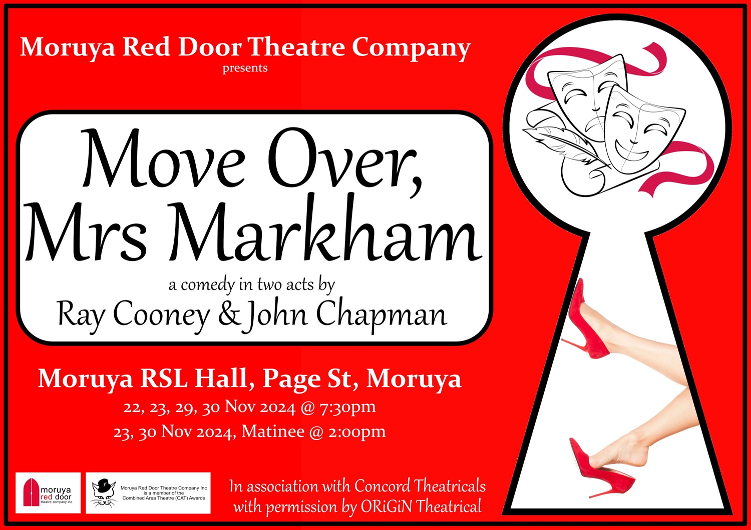 Obtenga información, elija un asiento y compre entradas paraMove Over, Mrs Markham Two Matinees: 23, 30 November 2024 on dic. 02, 00:00 @Moruya RSL