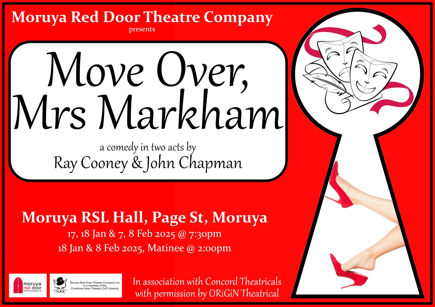 Obtenga información, elija un asiento y compre entradas paraMove Over Mrs Markham Four Night Shows: 17, 18 Jan; 7, 8 Feb 2025 on feb. 10, 00:00 @Moruya RSL