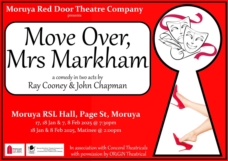 Get Information and buy tickets to Move Over Mrs Markham Four Night Shows: 17, 18 Jan; 7, 8 Feb 2025 on Moruya Red Door Theatre