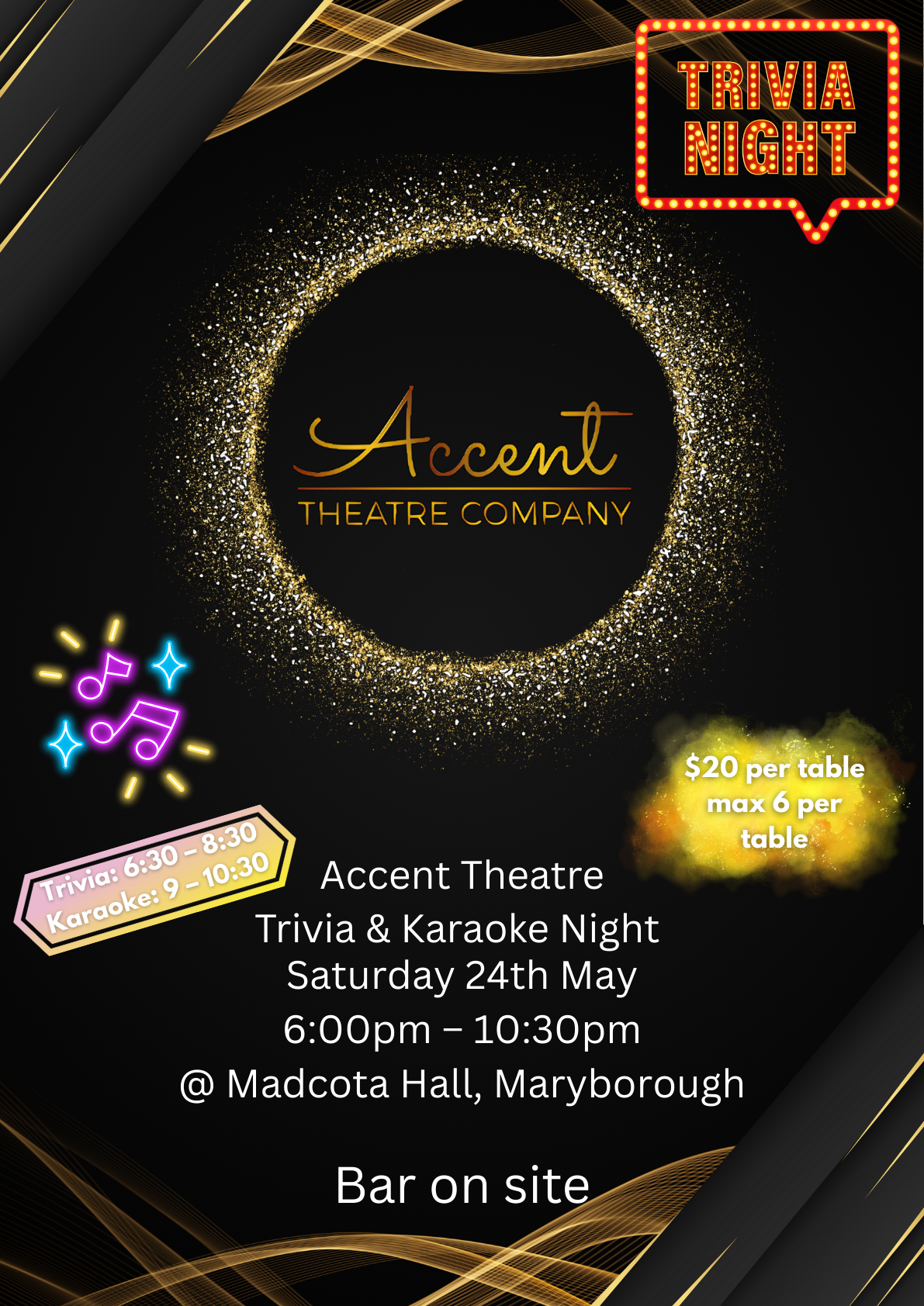 Accent Trivia & Karaoke @ MADCOTA  flyer