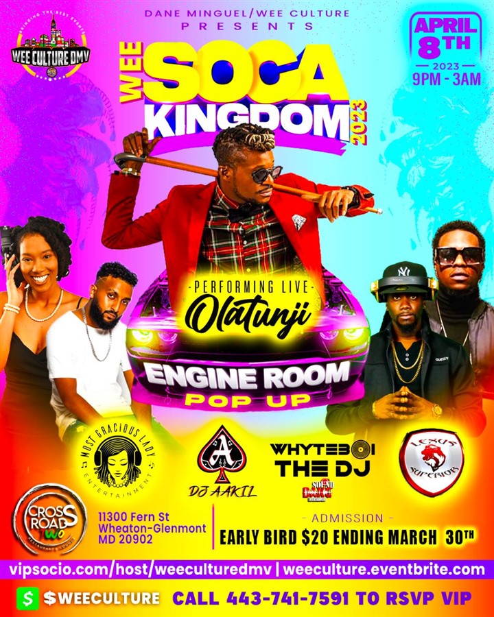 Wee Soca Kingdom DMV Engine Room Pop Up!