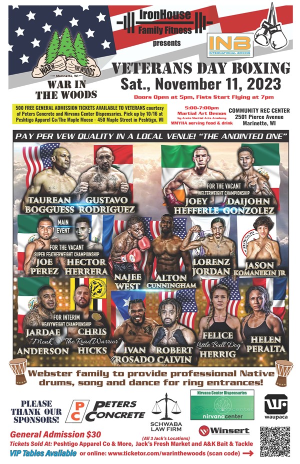 War In The Woods Promotions and International Boxing presents: