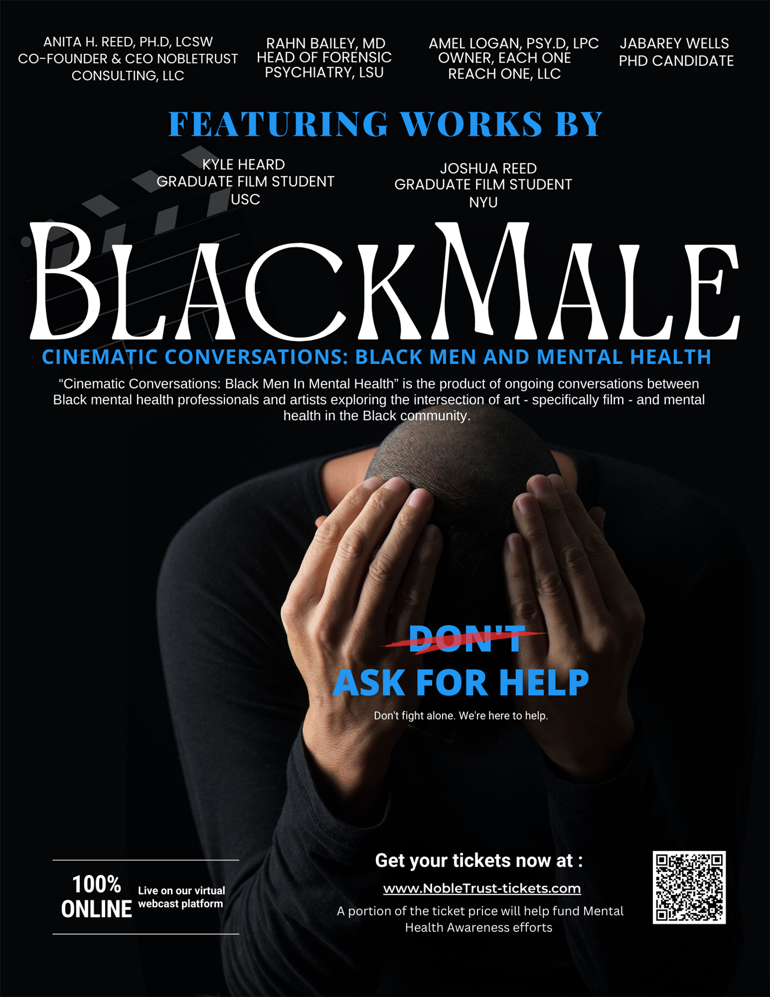 BlackMale Cinematic Conversations: Black Men and Mental Health on Apr 16, 19:00@RuVal Studios - Buy tickets and Get information on NobleTrust Consulting, LLC 