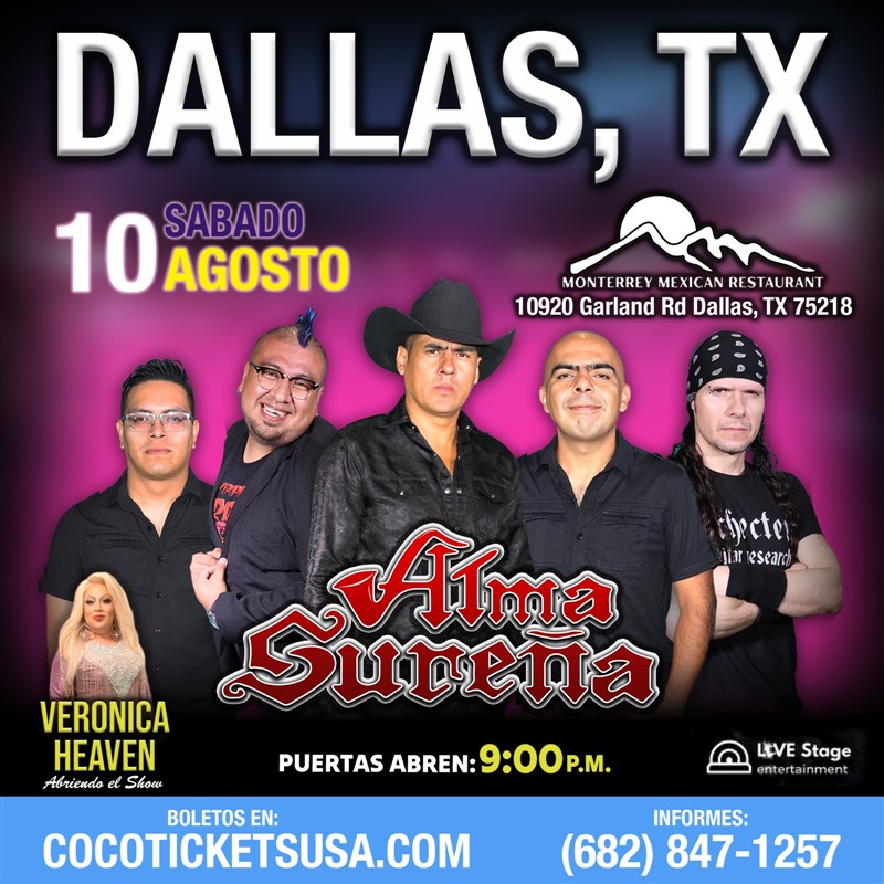 Get Information and buy tickets to ALMA SUREÑA  on www.cocoticketsusa.com