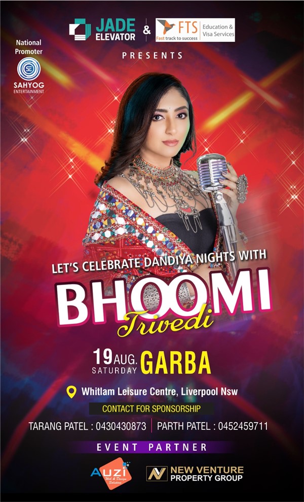 Dandiya Night 2023 with Bhoomi Trivedi Live in Sydney (Archived)