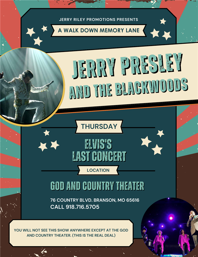 Get Information and buy tickets to Jerry Presley & The Blackwoods Perform Elvis