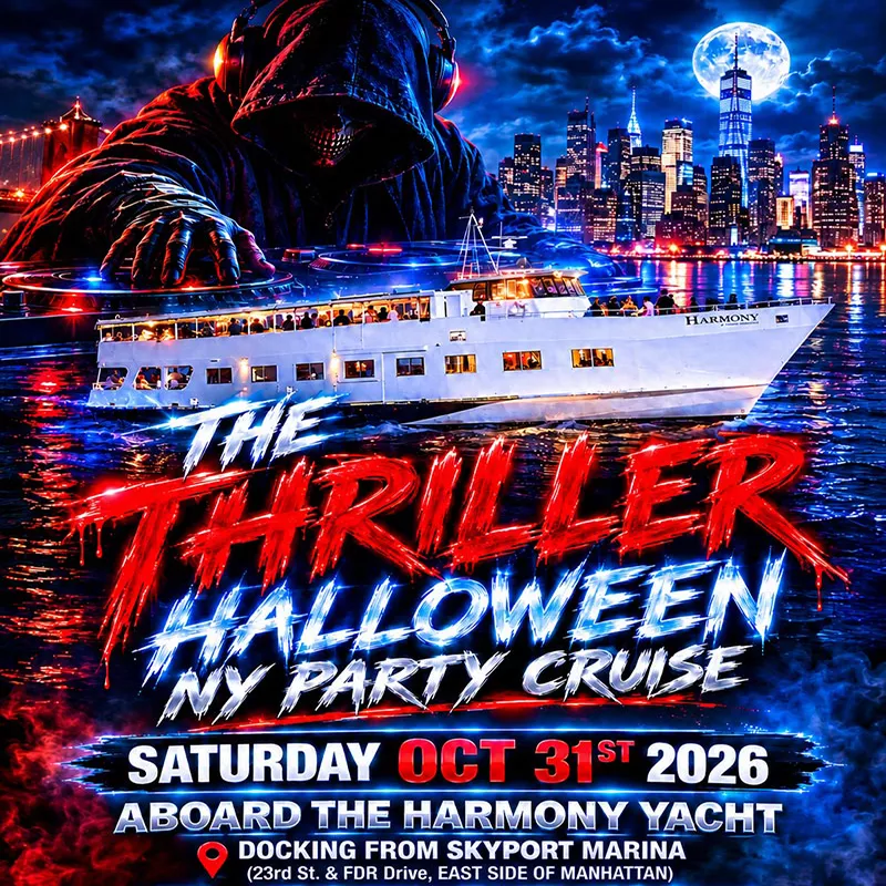 Get information & buy tickets to🎃🌜 The Thriller Halloween NY Party Cruise Halloween Cruise in NYC on Oct 31, 23:45 @Harmony Yacht | NYPartyCruise