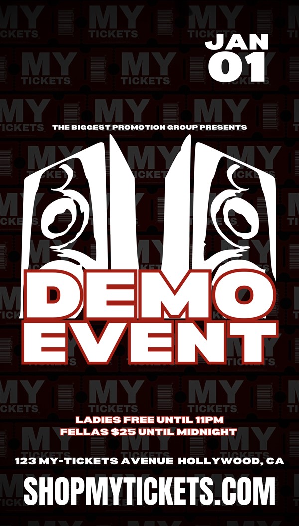 Get Information and buy tickets to DEMO NIGHT CLUB EVENT REGISTER YOUR EVENT TODAY! on MY TICKETS™