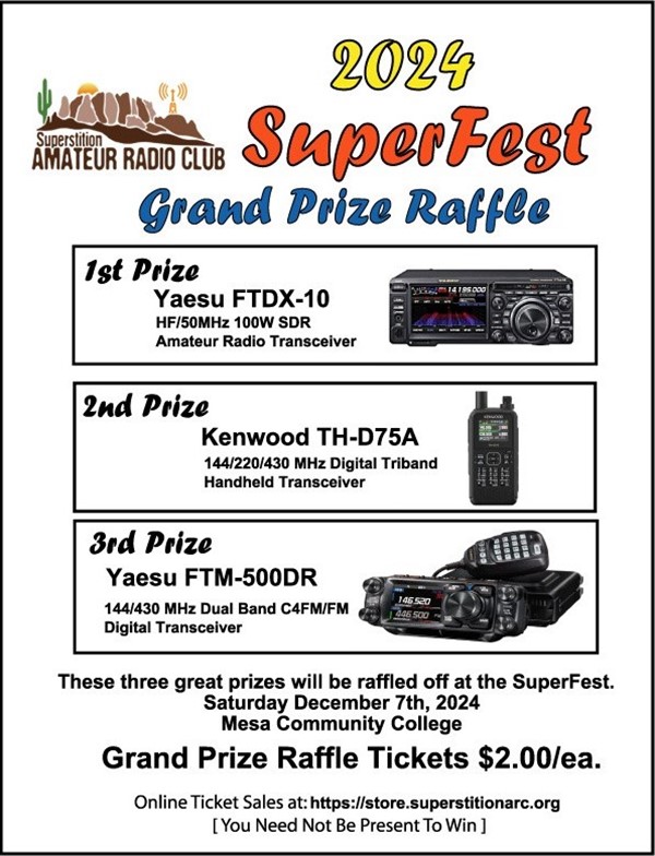 Get Information and buy tickets to GRAND PRIZE RAFFLE TICKET 2024 Superstition ARC SuperFest 2024 on Superstition ARC