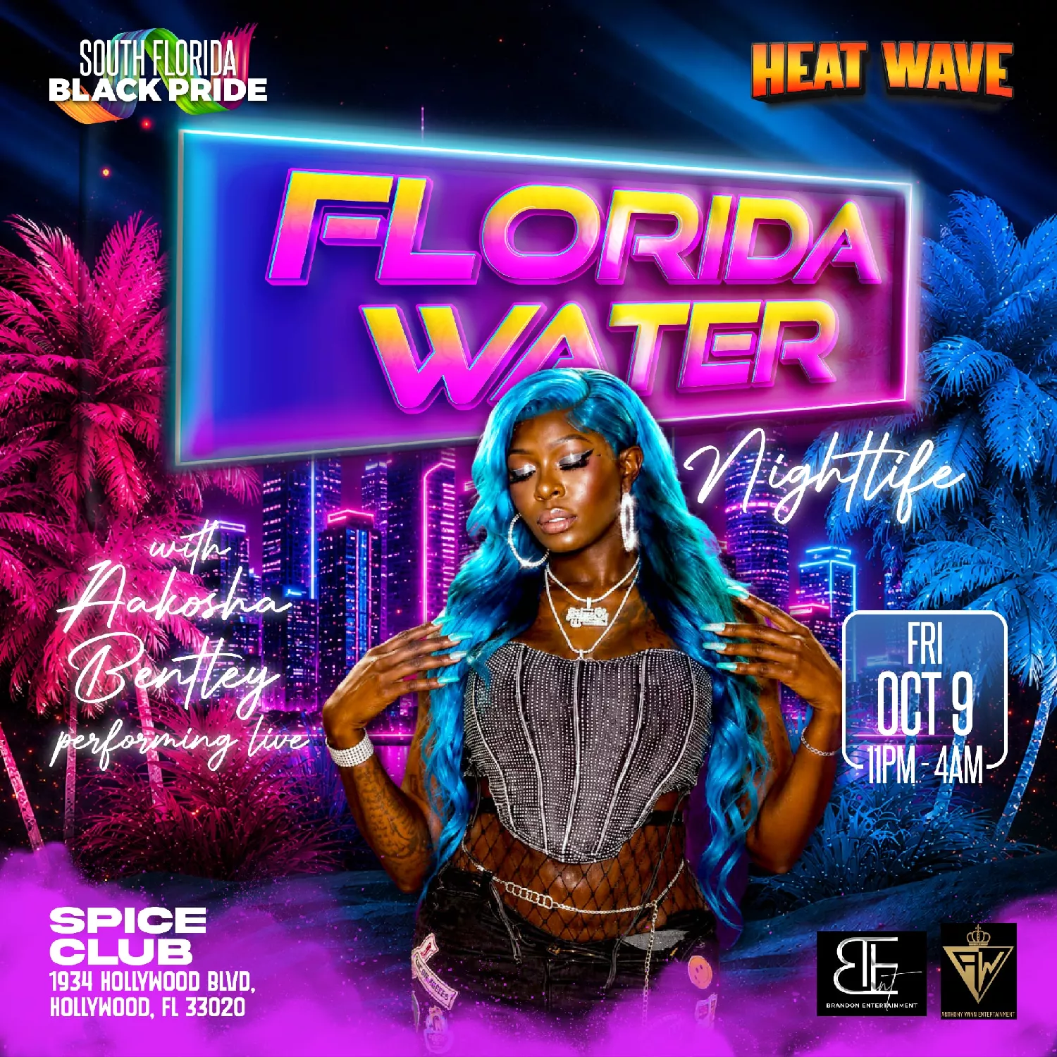 Get information & buy tickets toFlorida Water Aakosha Bentley on Oct 09, 23:00 @Spice Club | South Florida Black Pride