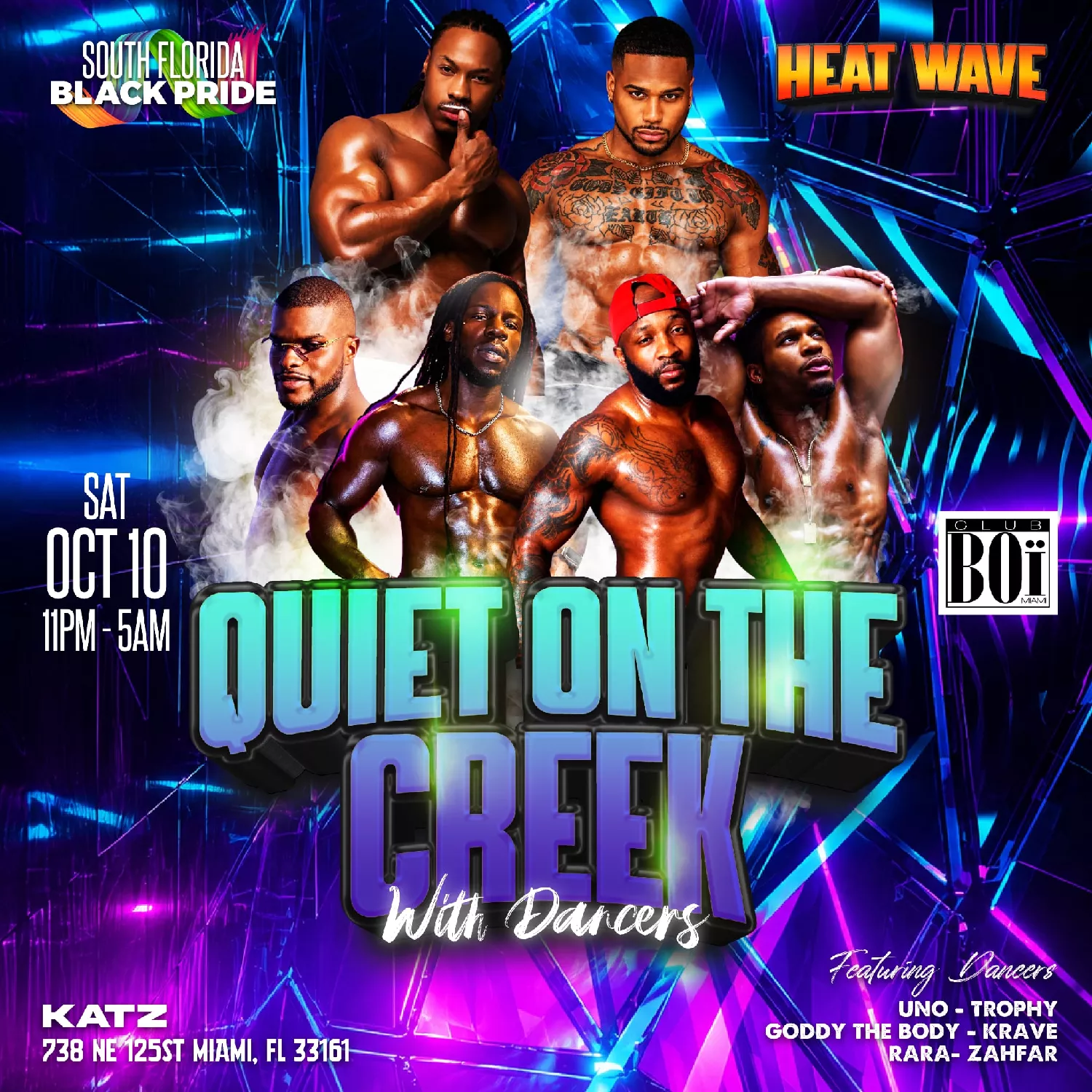 Get information & buy tickets toCLUBBOI - Quiet on the creek With Dancers!! on Oct 10, 23:00 @Katz | South Florida Black Pride