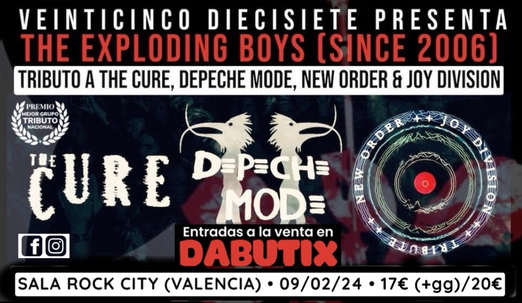 THE CURE, DEPECHE MODE, NEW ORDER & JOY DIVISION TRIBUTES EN VALENCIA. THE EXPLODING BOYS. ROCK CITY image