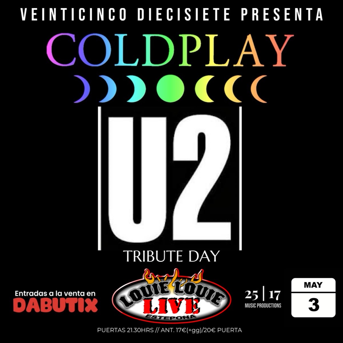 COLDPLAY + U2 TRIBUTE DAY EN LOUIE LOUIE ESTEPONA image