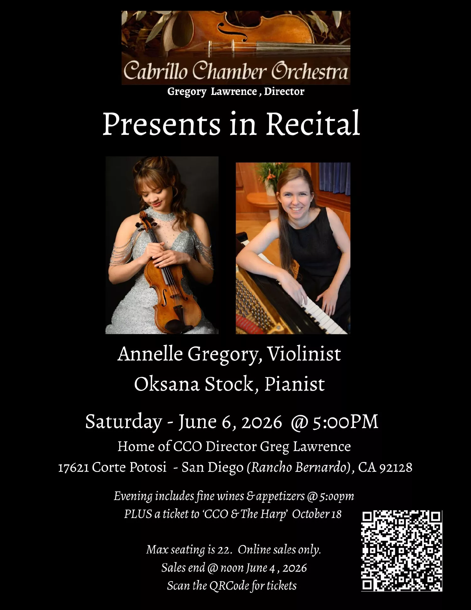 CCO presents: Annelle Gregory, Violinist image