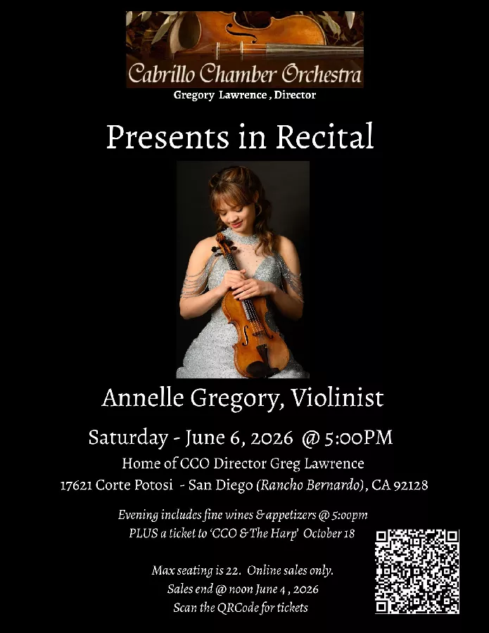 CCO presents: Annelle Gregory, Violinist