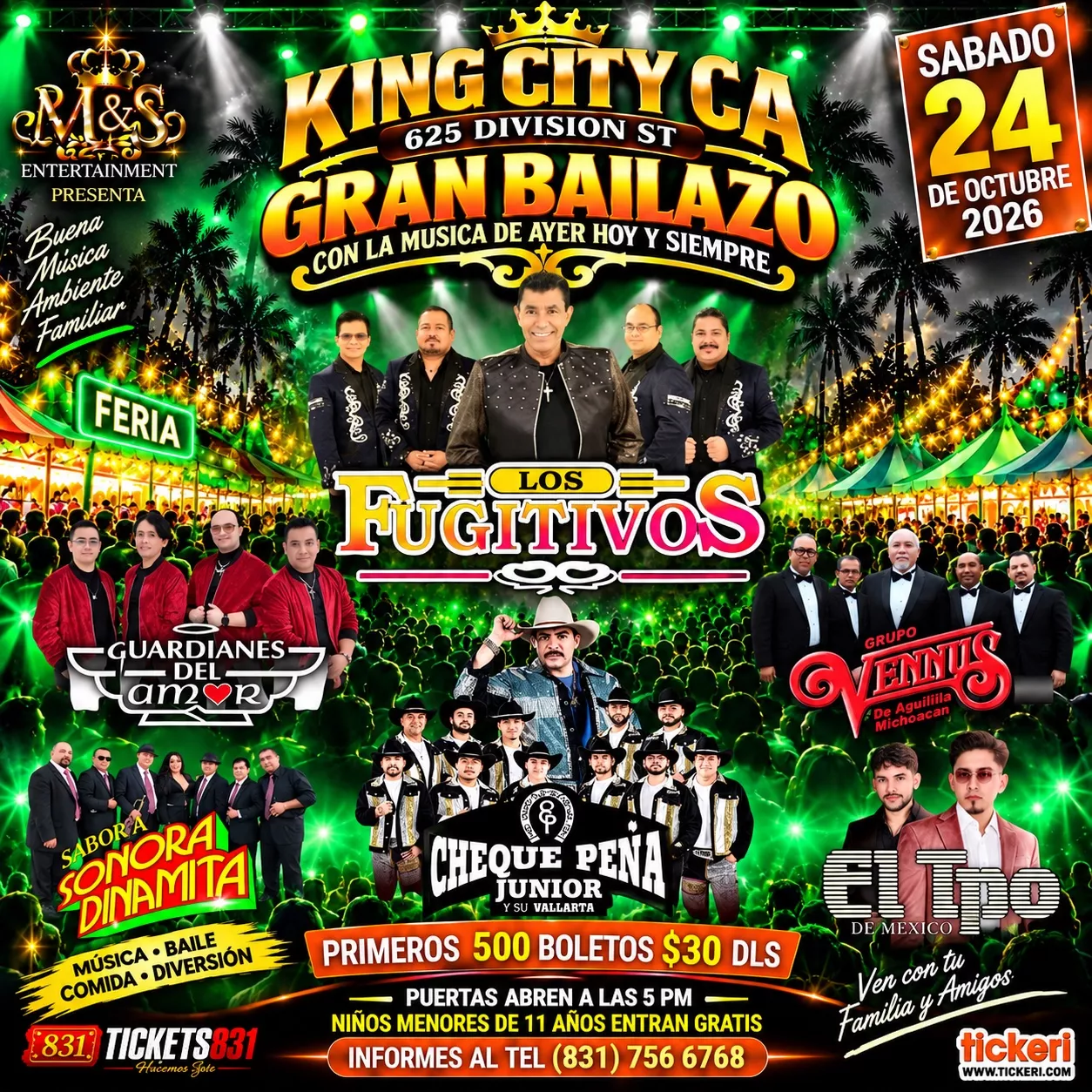 Get Information and buy tickets to Los Fugitivos | Cheque Pena Junior Guardianes del Amor | Venus y muchos más on tickets831