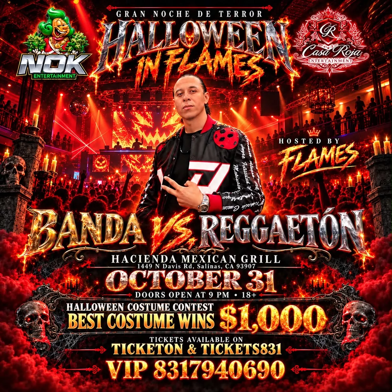 Get Information and buy tickets to Halloween Inflames Banda Vs Reggeaton on tickets831