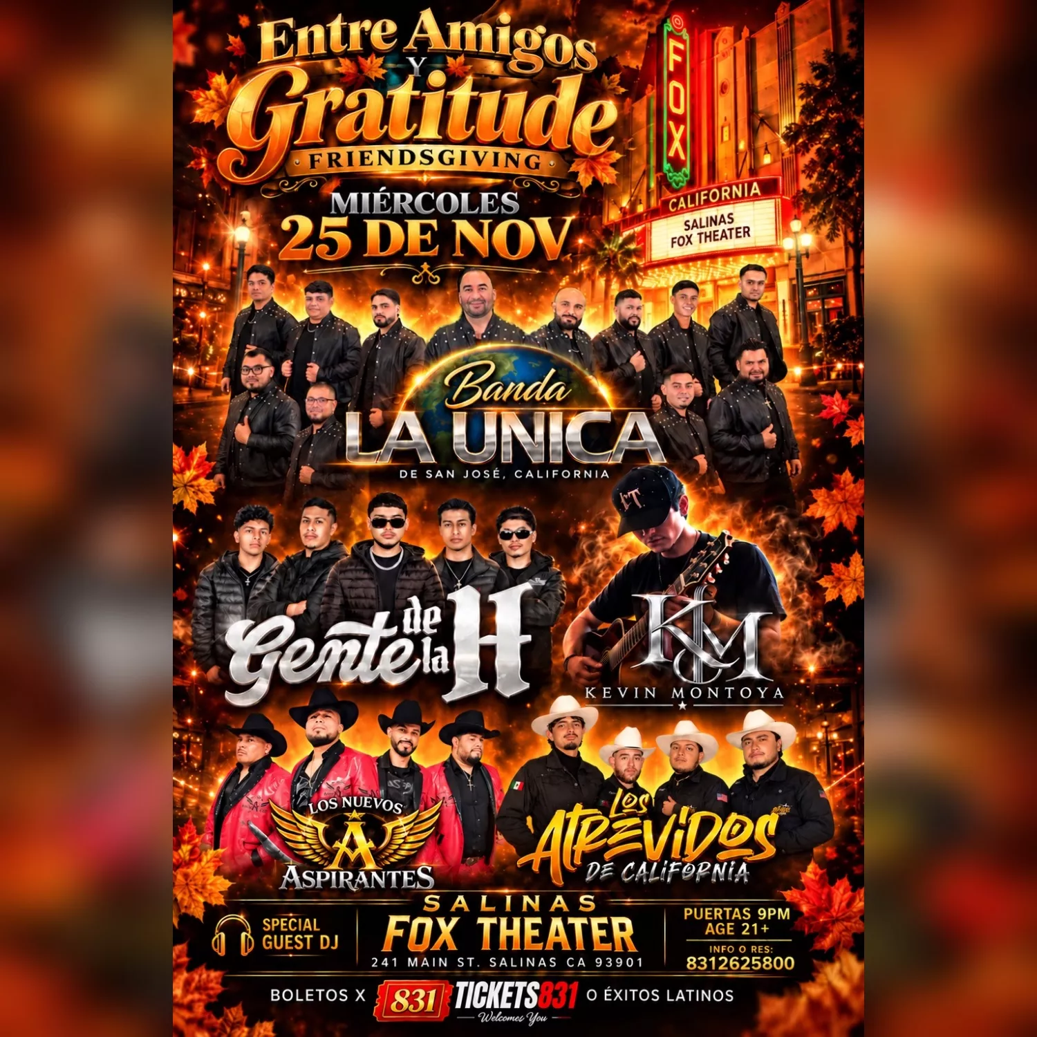 Get Information and buy tickets to Entre Amigos Y Gratitud Banda La Unica | Gente de La H on tickets831