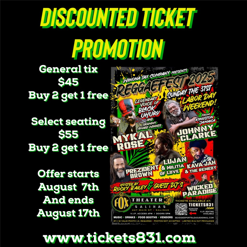 Obtener información y comprar entradas para REGGAE FEST 2025  en tickets831.