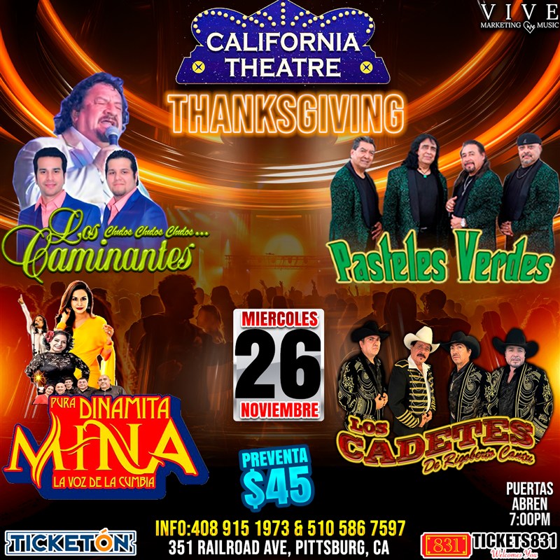 Get Information and buy tickets to Los Caminantes | Pasteles Verdes Mina | Los Cadetes de Rigoberto Cantu on tickets831